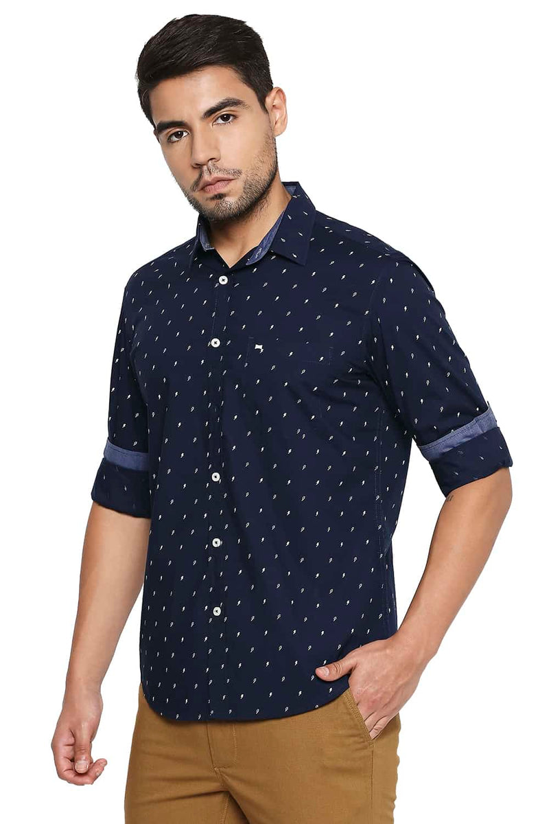 BASICS SLIM FIT PRINTED SHIRT