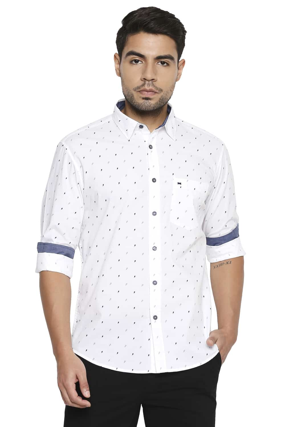 BASICS SLIM FIT PRINTED SHIRT