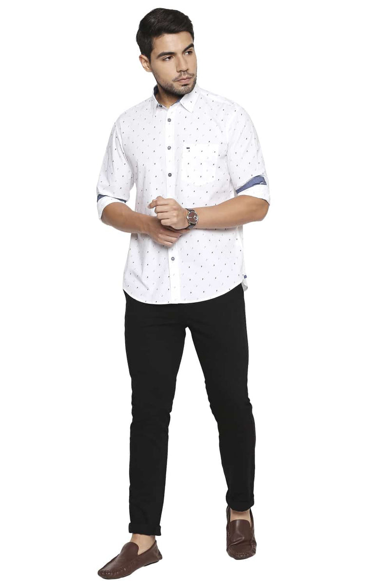 BASICS SLIM FIT PRINTED SHIRT