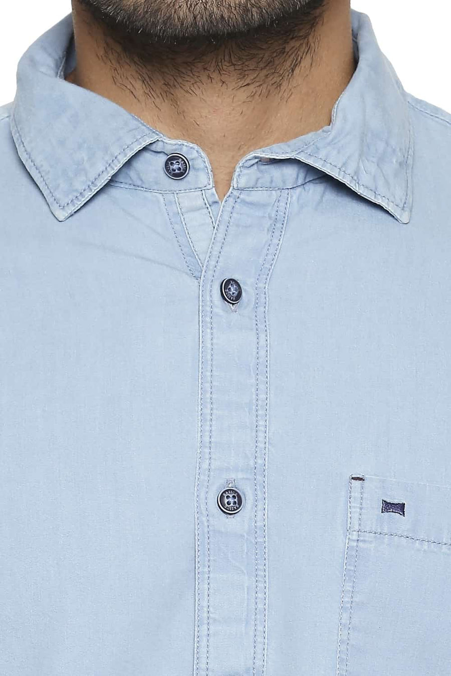 BASICS SLIM FIT SPACE NAVY INDIGO SHIRT