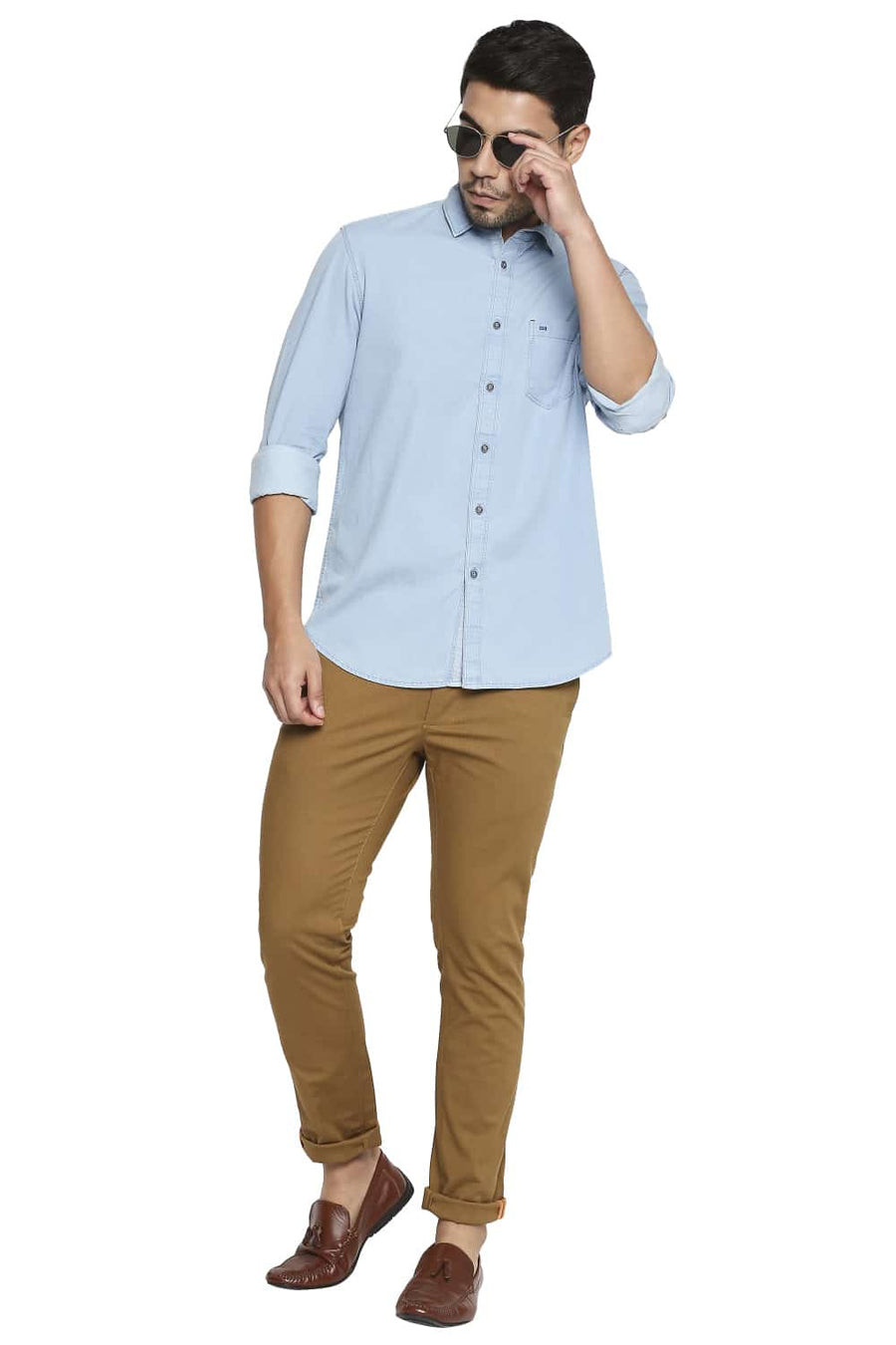 BASICS SLIM FIT SPACE NAVY INDIGO SHIRT