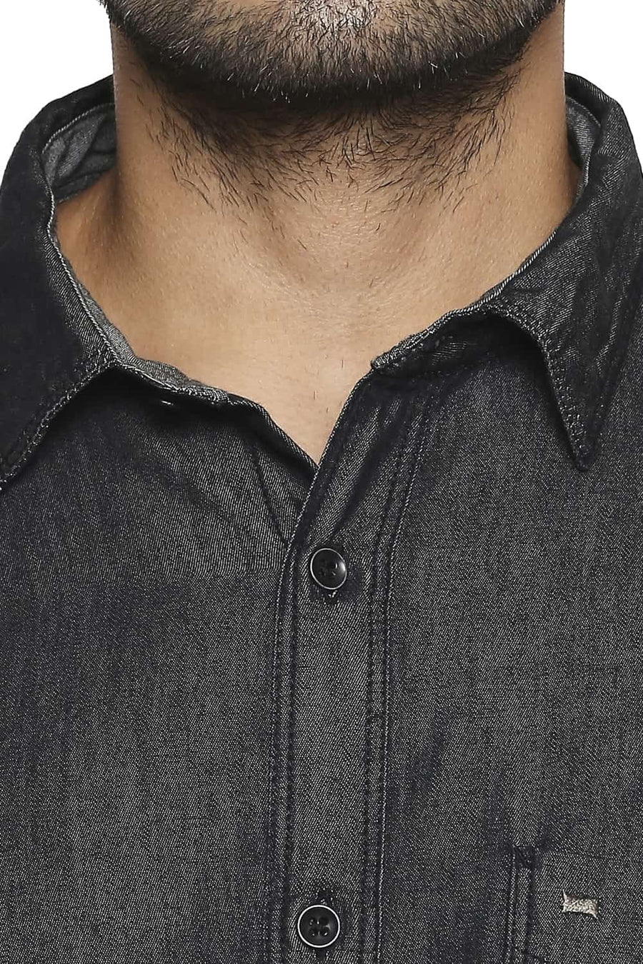 BASICS SLIM FIT RAVEN BLACK INDIGO SHIRT