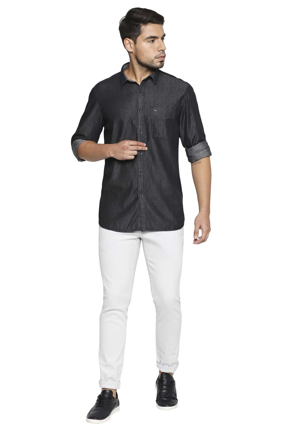 BASICS SLIM FIT INDIGO SHIRT