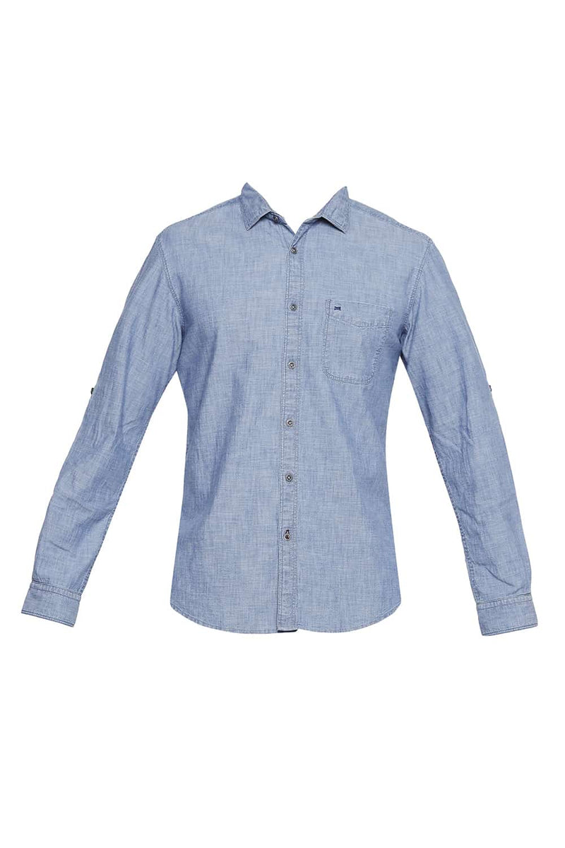 BASICS SLIM FIT INDIGO SHIRT