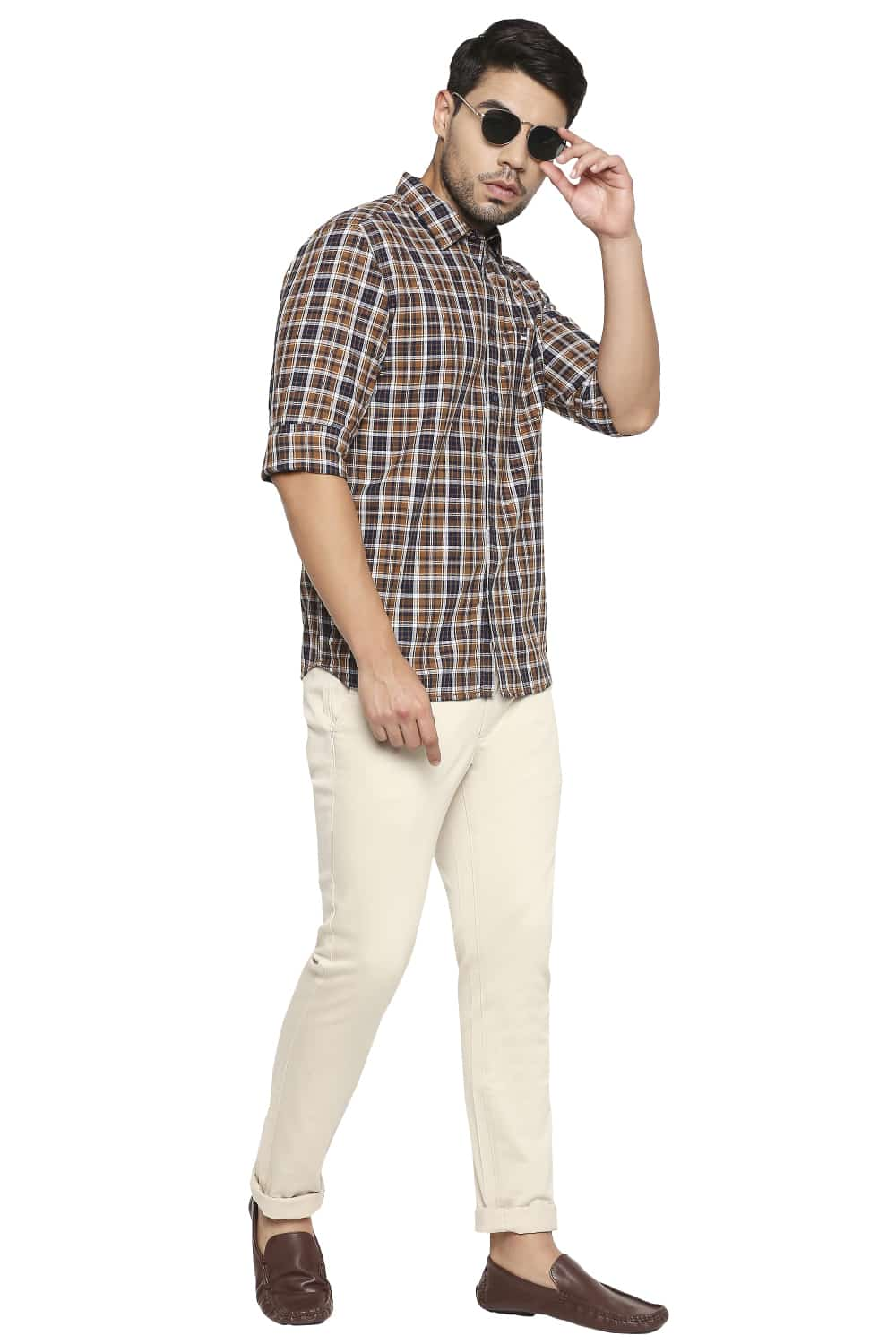 BASICS SLIM FIT CHECKS SHIRT