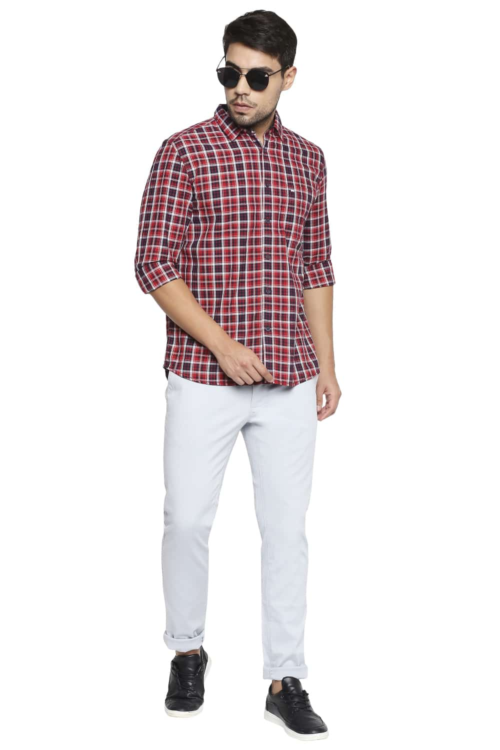 BASICS SLIM FIT CHECKS SHIRT