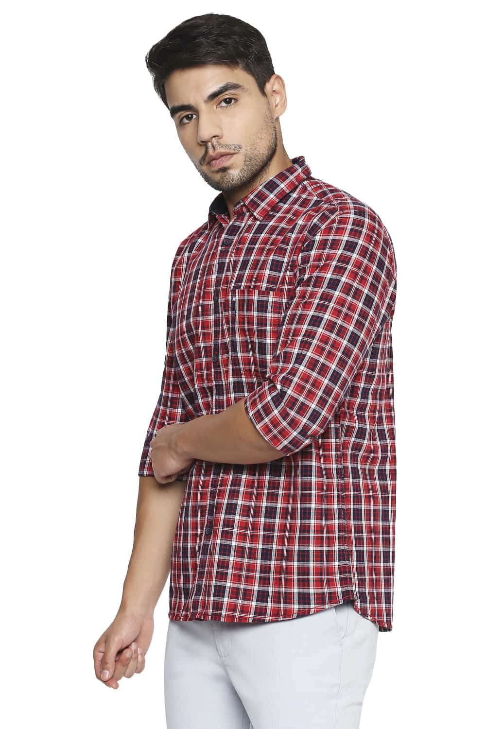 BASICS SLIM FIT CHECKS SHIRT