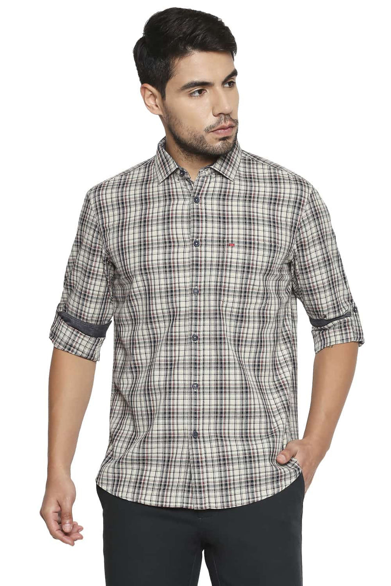 BASICS SLIM FIT CHECKS SHIRT