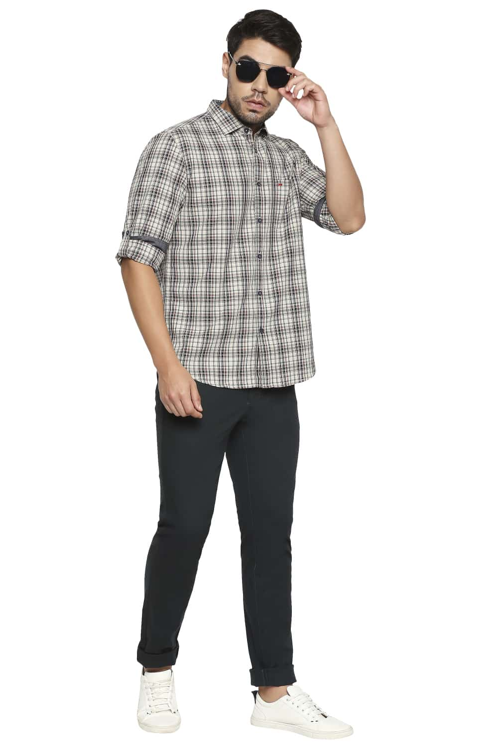 BASICS SLIM FIT CHECKS SHIRT