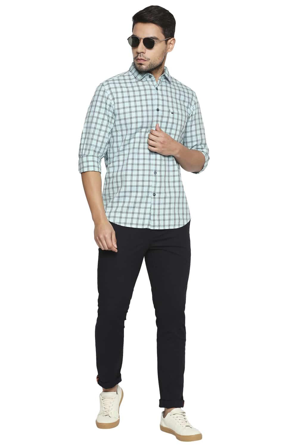 BASICS SLIM FIT CHECKS SHIRT