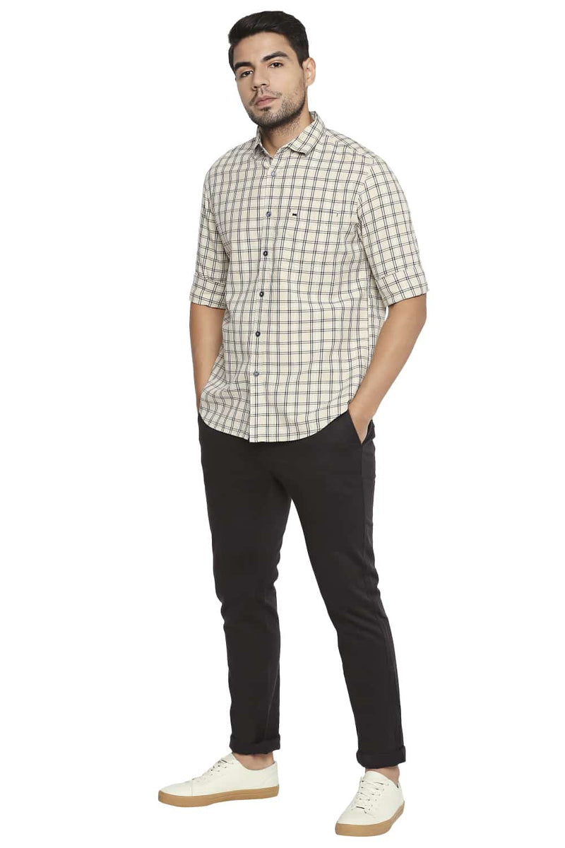 BASICS SLIM FIT CHECKS SHIRT