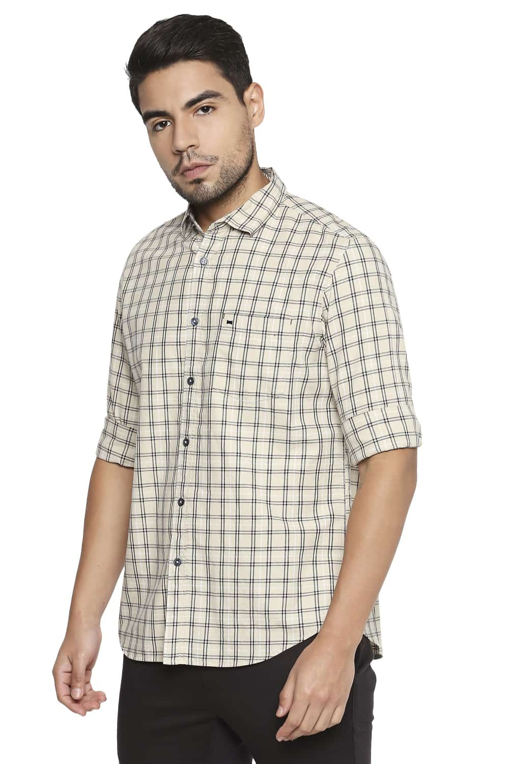 BASICS SLIM FIT CHECKS SHIRT