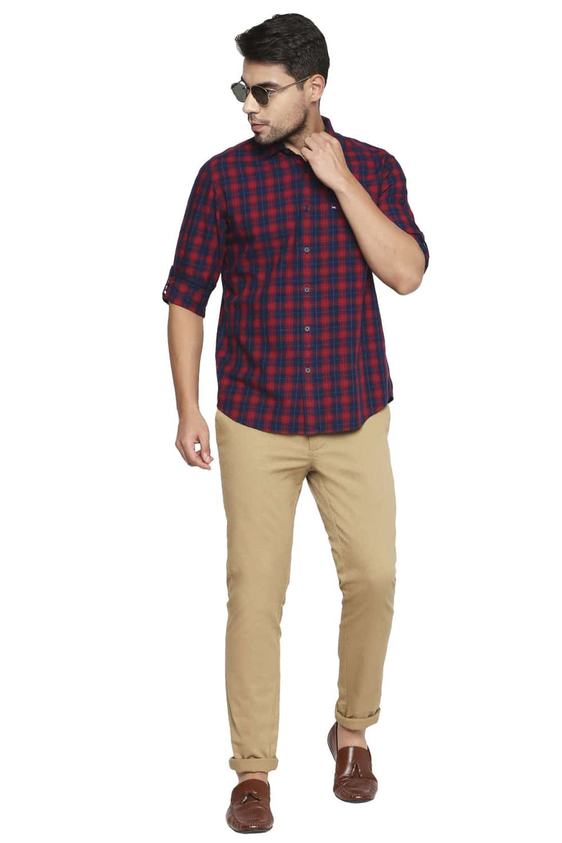 BASICS SLIM FIT CHECKS SHIRT