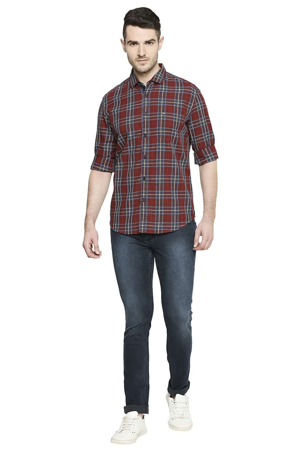 BASICS SLIM FIT CHECKS SHIRT