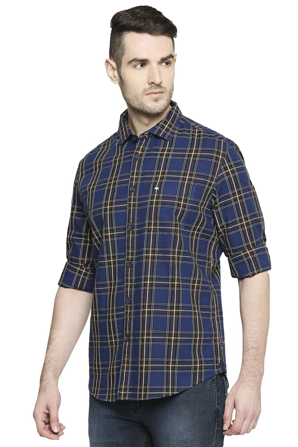 BASICS SLIM FIT CHECKS SHIRT