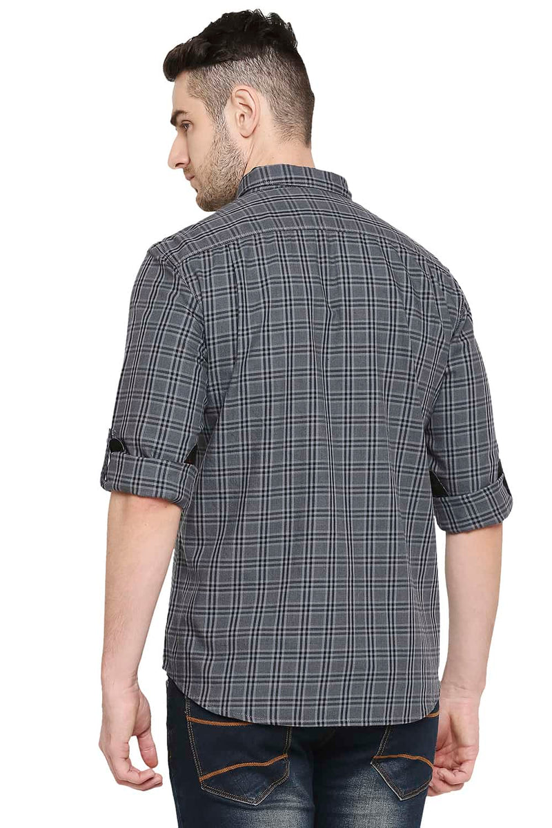 BASICS SLIM FIT CHECKS SHIRT