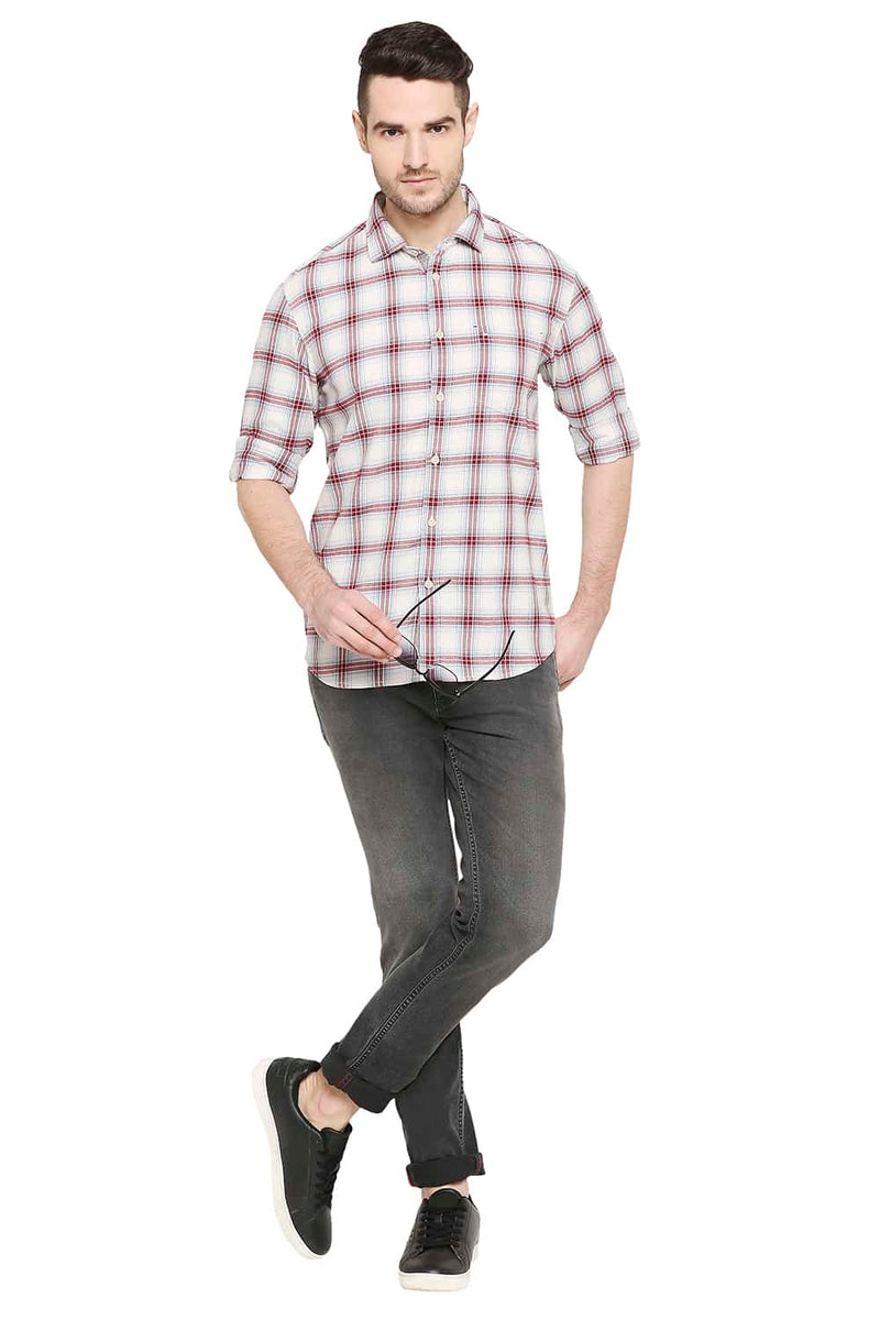 BASICS SLIM FIT CHECKS SHIRT