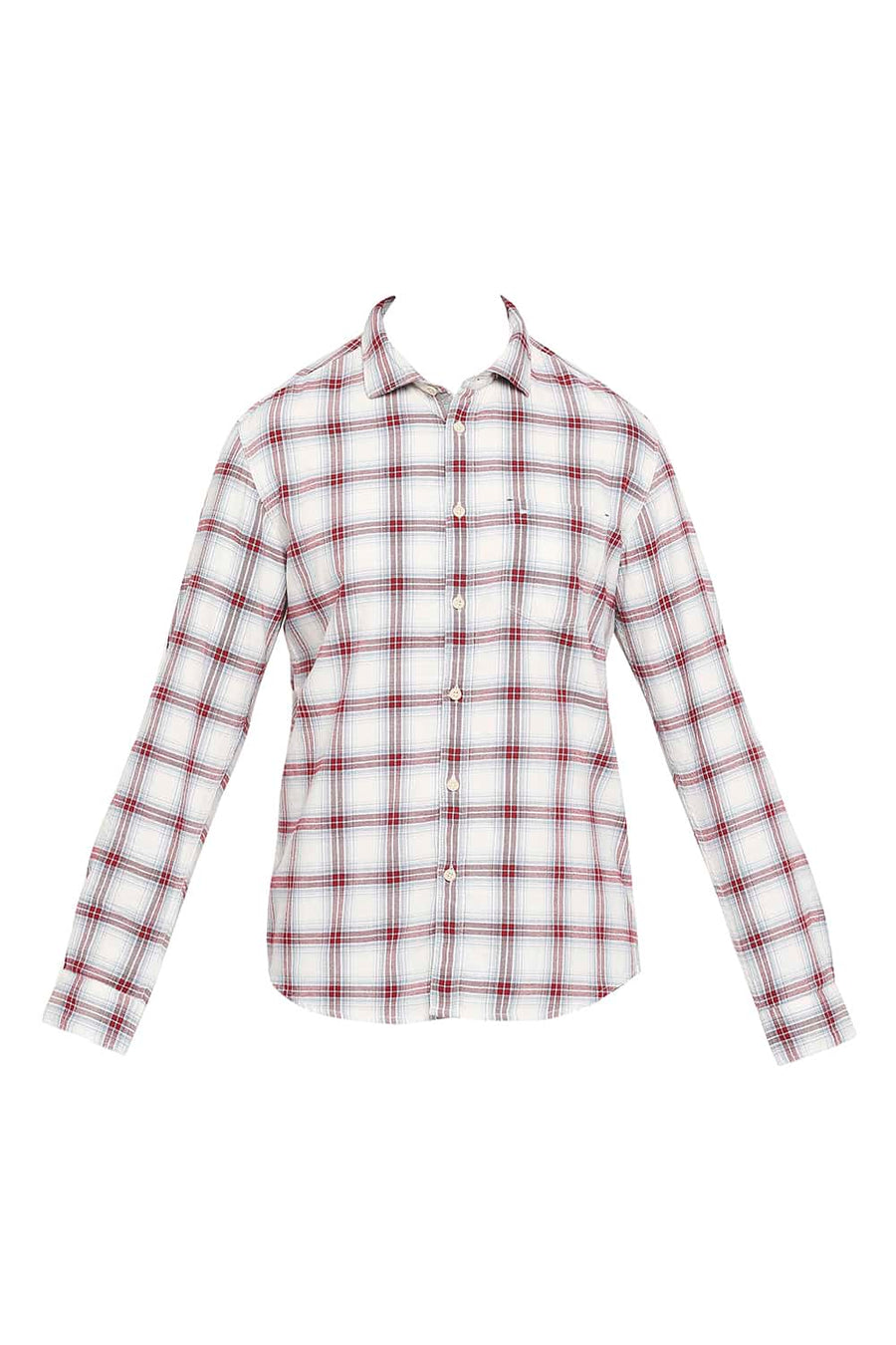 BASICS SLIM FIT RIO MAROON CHECKS SHIRT
