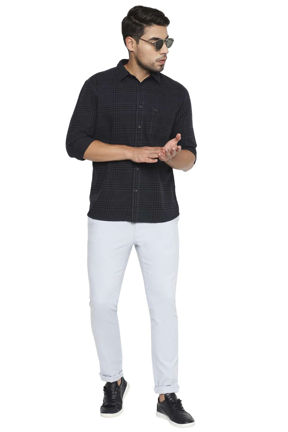 BASICS SLIM FIT CHECKS SHIRT