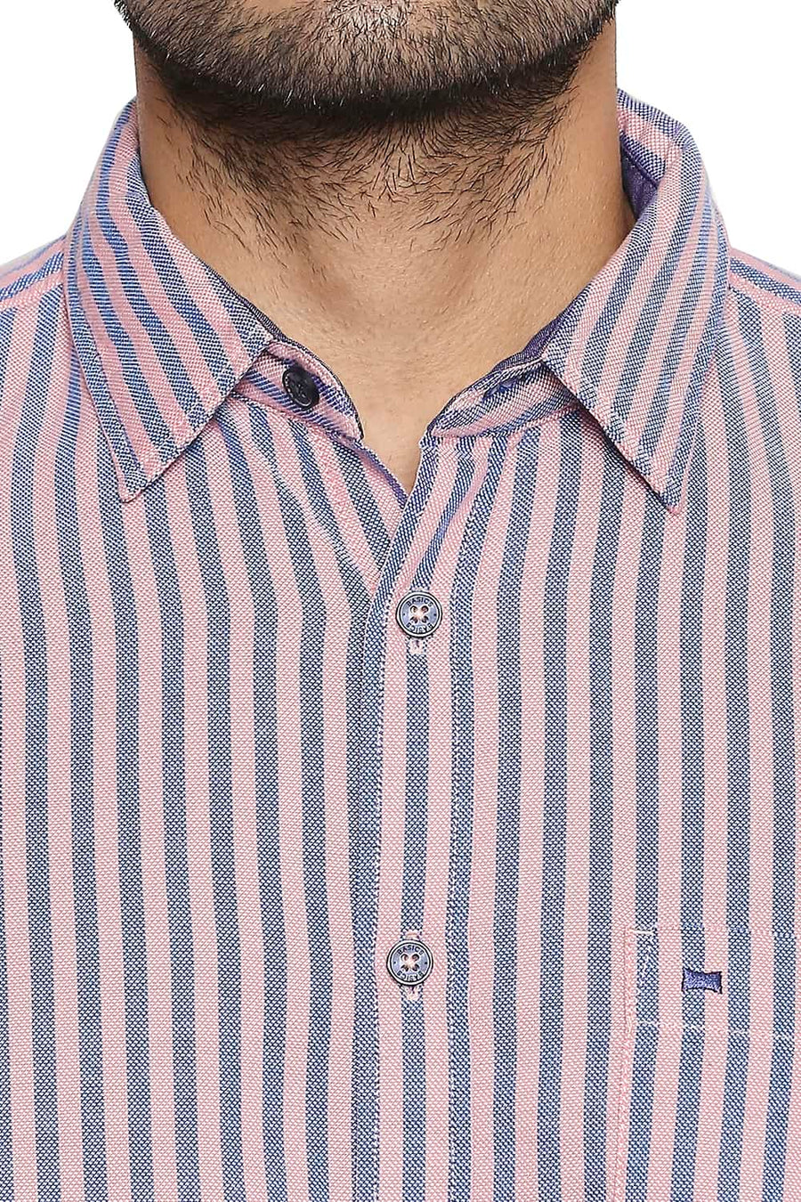 BASICS SLIM FIT QUARTZ PINK STRIPE SHIRT