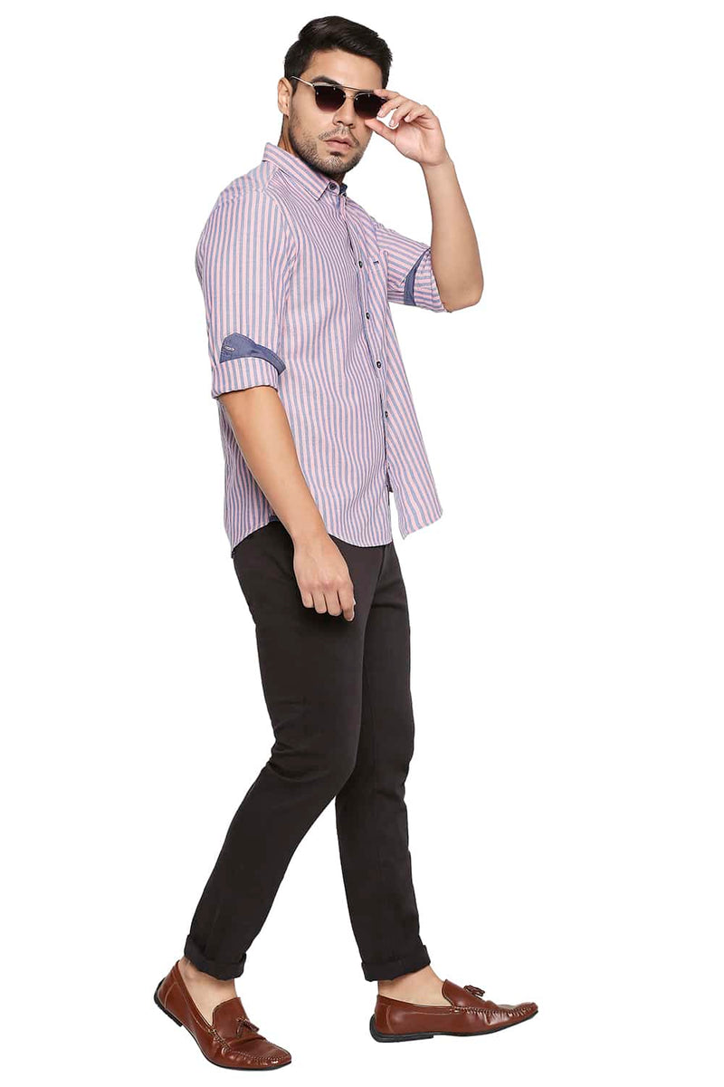 BASICS SLIM FIT STRIPE SHIRT