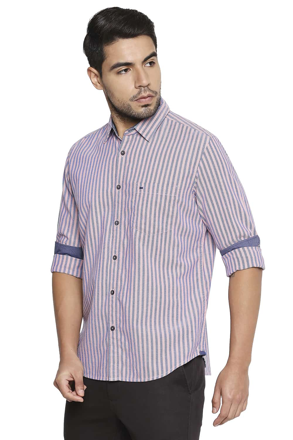 BASICS SLIM FIT STRIPE SHIRT