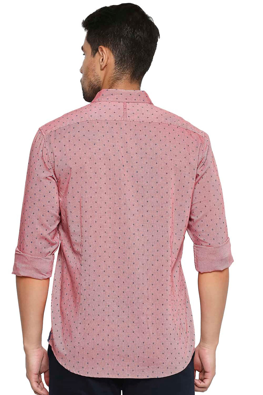 BASICS SLIM FIT MAUVEGLOW RED PRINTED SHIRT