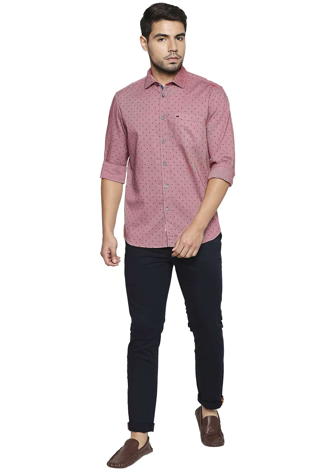 BASICS SLIM FIT PRINTED SHIRT