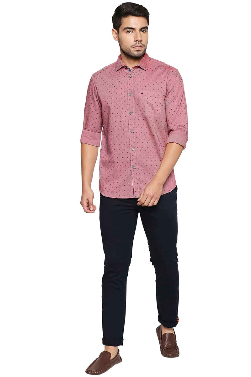 BASICS SLIM FIT PRINTED SHIRT