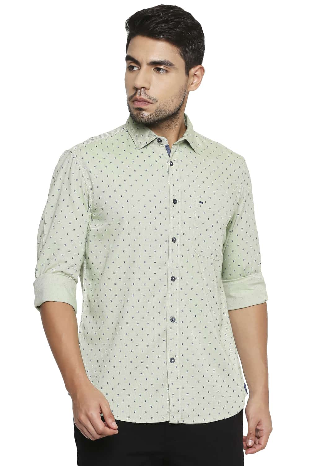 BASICS SLIM FIT PRINTED SHIRT