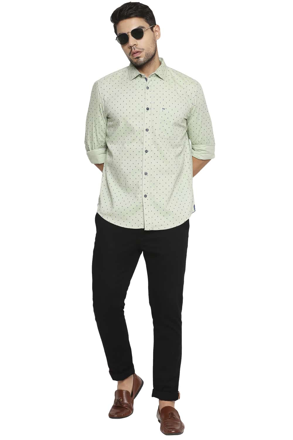 BASICS SLIM FIT PRINTED SHIRT