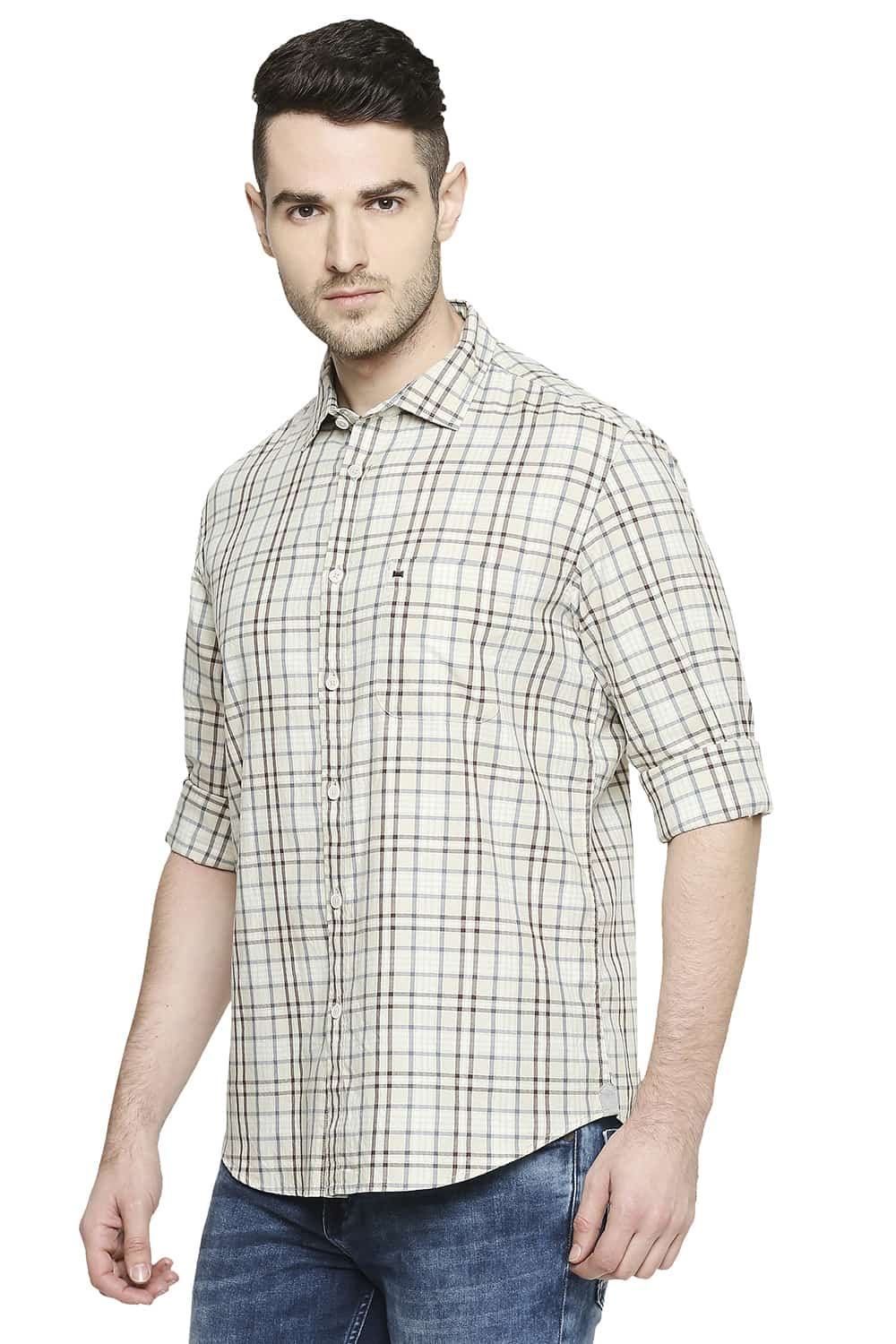 BASICS SLIM FIT CHECKS SHIRT