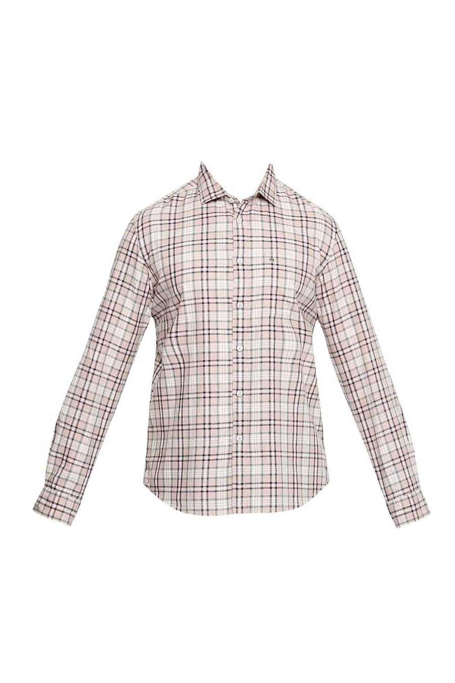 BASICS SLIM FIT ADOBE ROSE CHECKS SHIRT