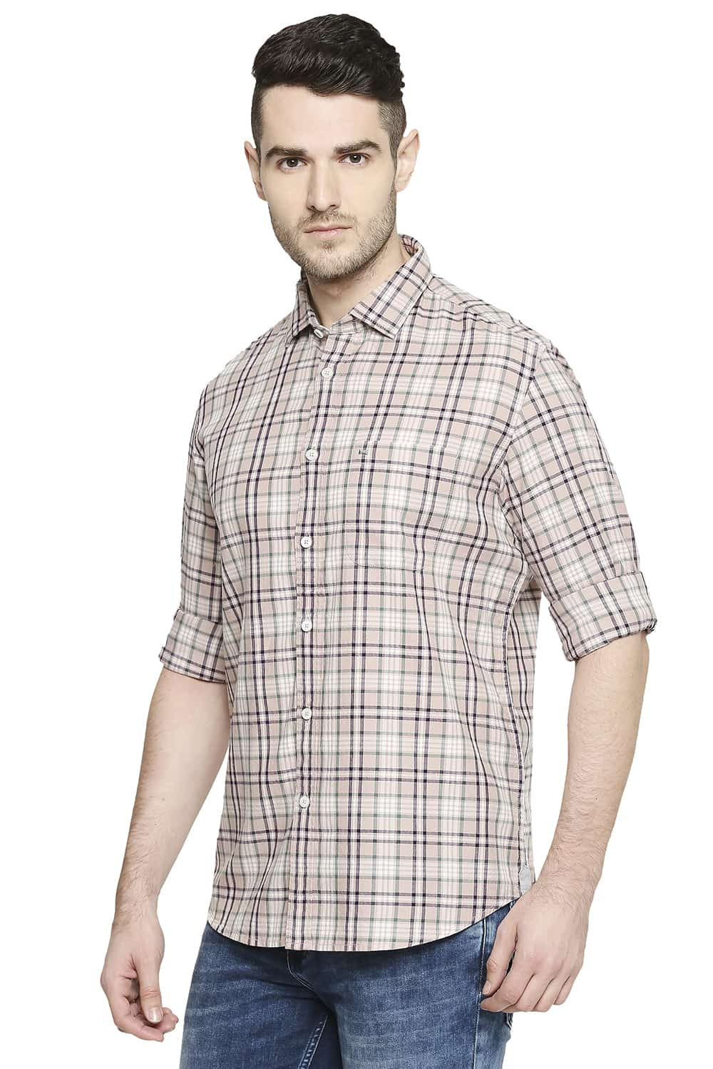 BASICS SLIM FIT CHECKS SHIRT