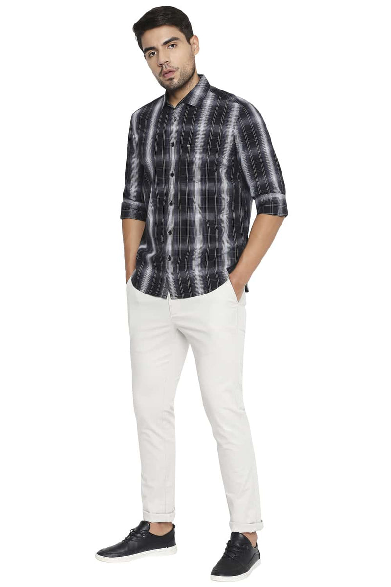 BASICS SLIM FIT CHECKS SHIRT