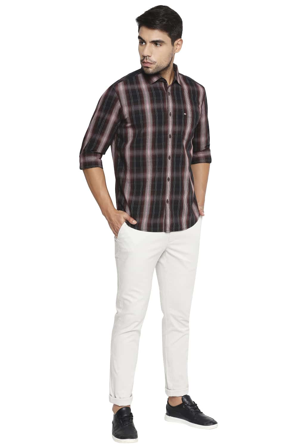 BASICS SLIM FIT CHECKS SHIRT