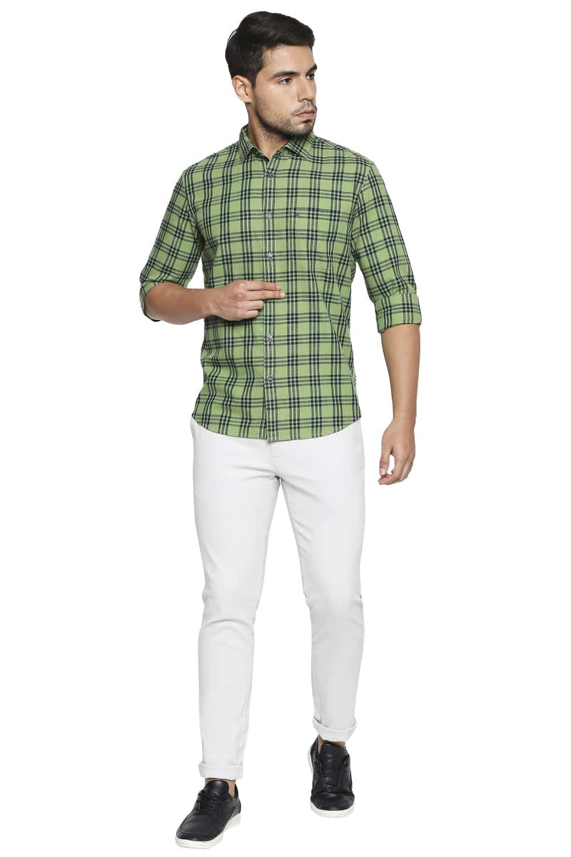 BASICS SLIM FIT CHECKS SHIRT