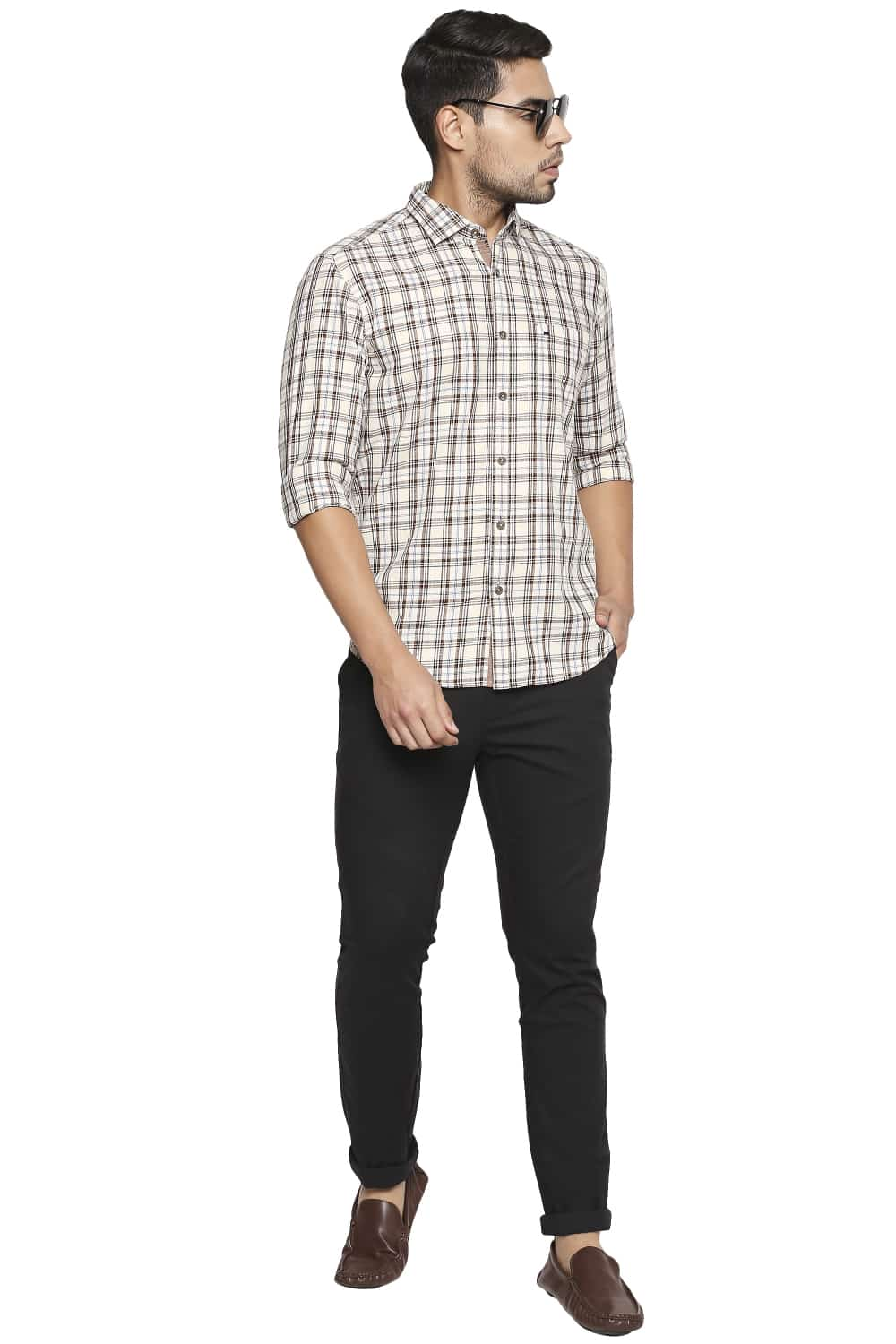 BASICS SLIM FIT CHECKS SHIRT