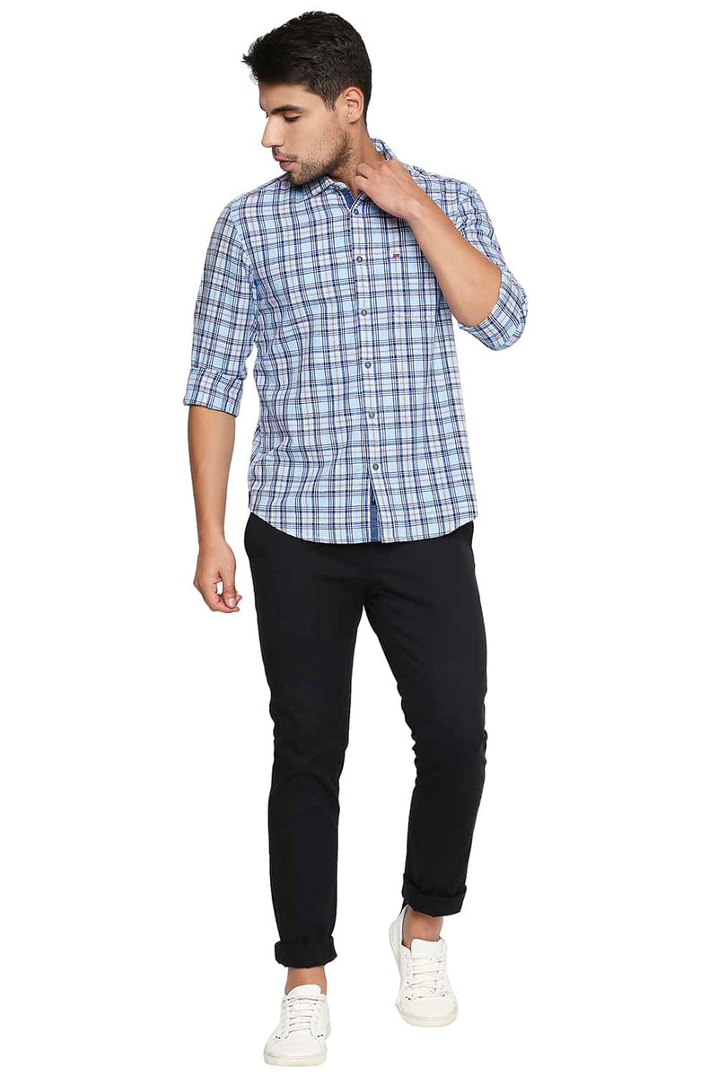 BASICS SLIM FIT CHECKS SHIRT