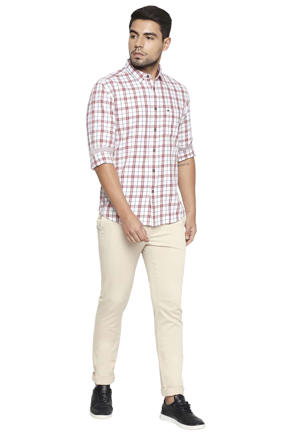 BASICS SLIM FIT CHECKS SHIRT