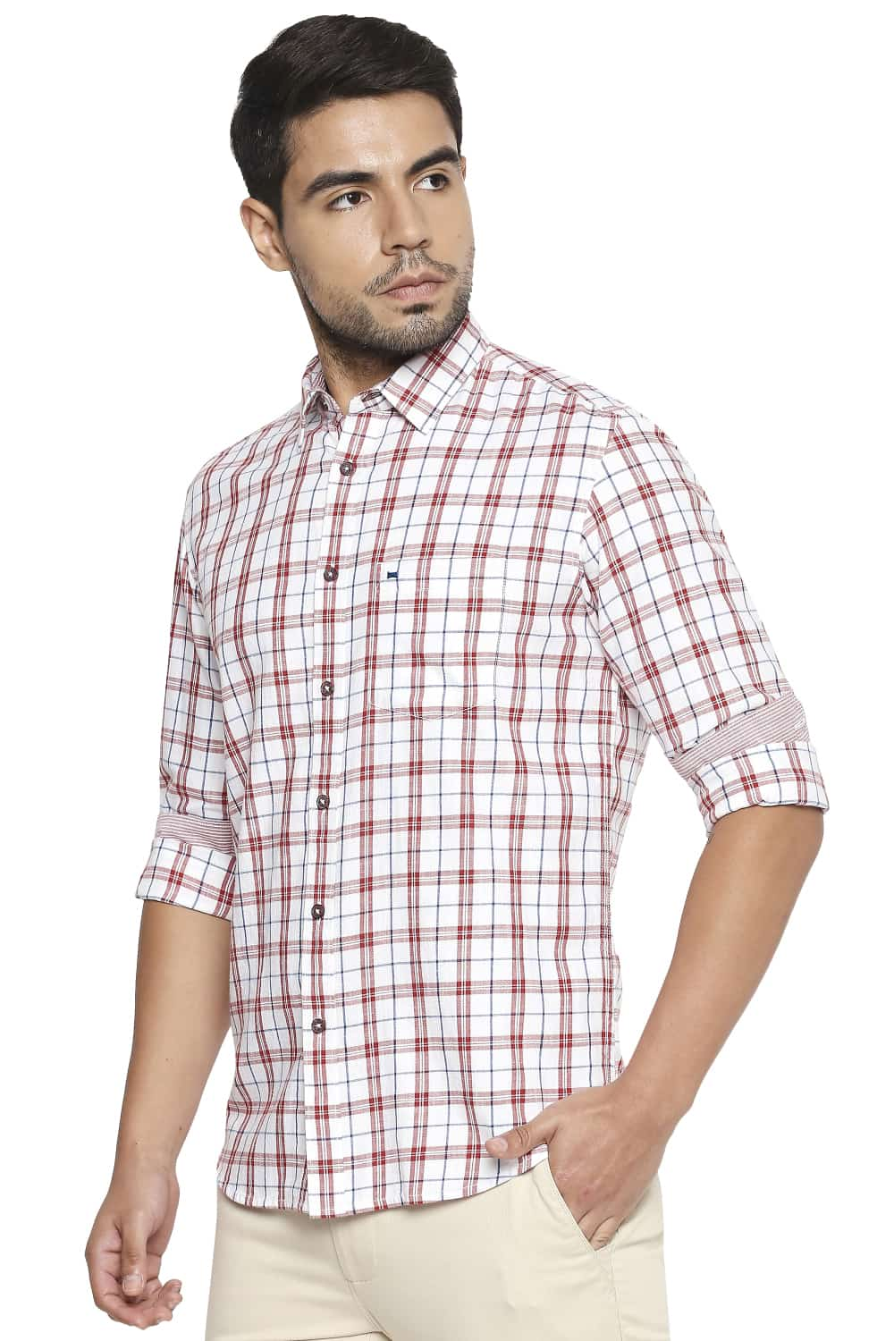 BASICS SLIM FIT CHECKS SHIRT