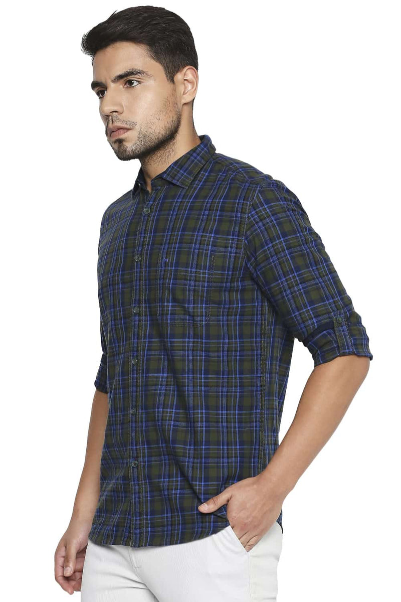 BASICS SLIM FIT CHECKS SHIRT