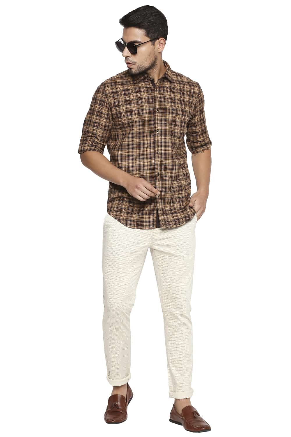 BASICS SLIM FIT CHECKS SHIRT