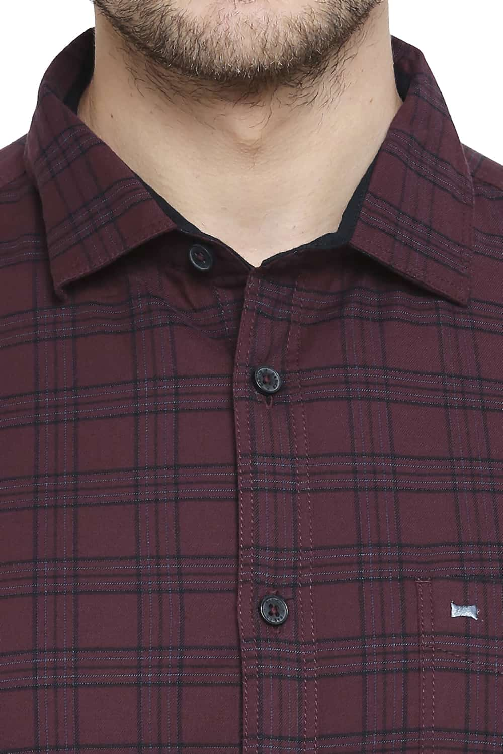 BASICS SLIM FIT STRETCH CHECKS SHIRT