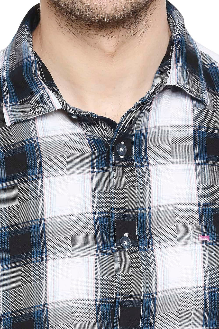 BASICS SLIM FIT CORSAIR BLUE CHECKS SHIRT