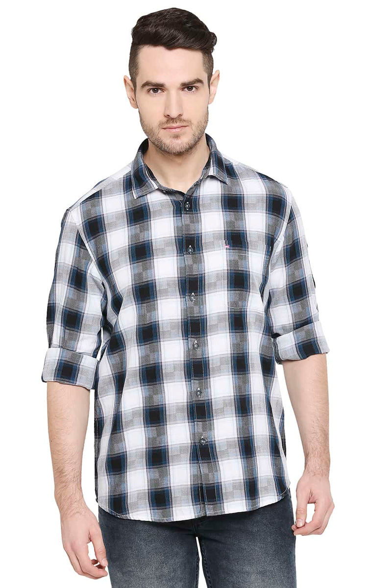 BASICS SLIM FIT CHECKS SHIRT