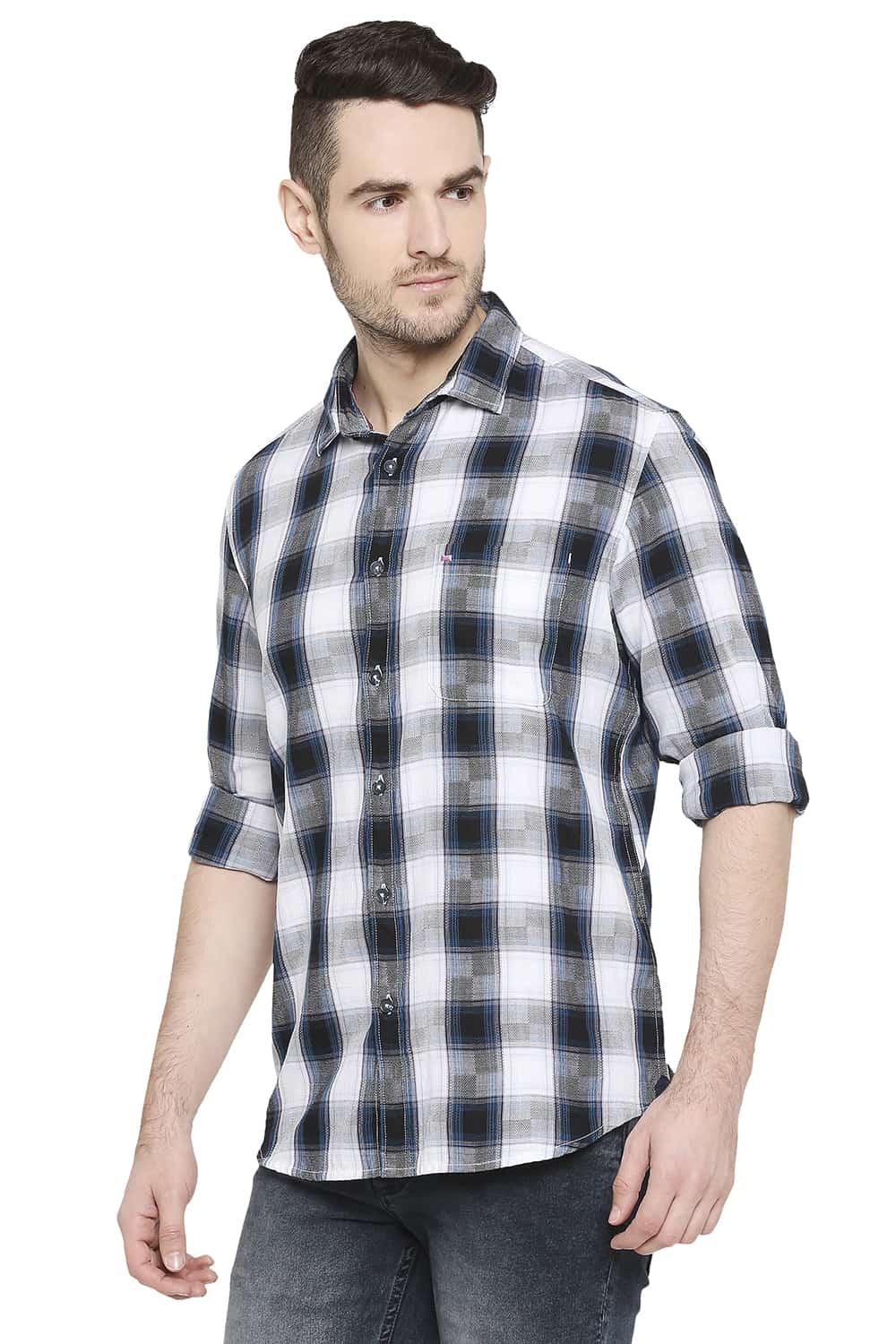 BASICS SLIM FIT CHECKS SHIRT