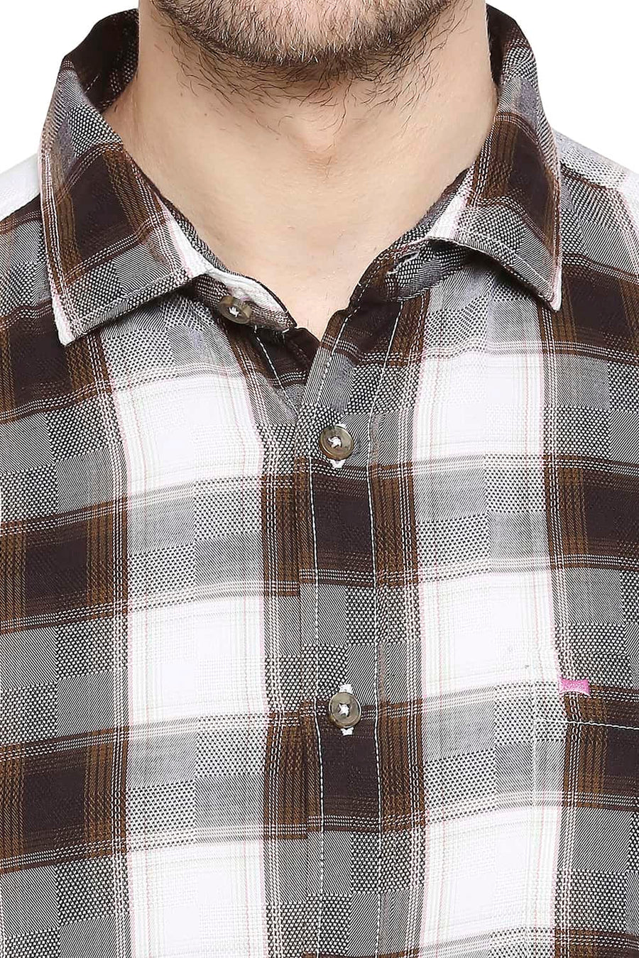 BASICS SLIM FIT OLIVE PLANTATION CHECKS SHIRT