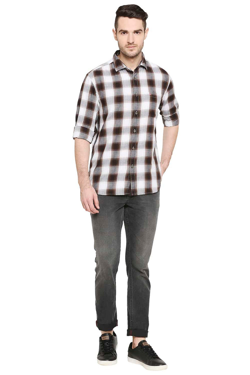 BASICS SLIM FIT CHECKS SHIRT