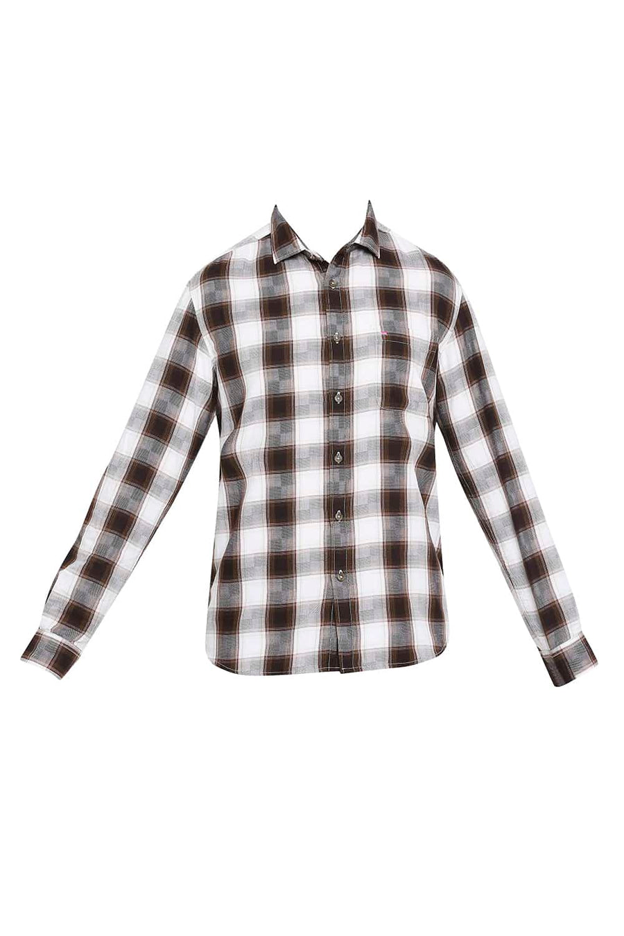 BASICS SLIM FIT OLIVE PLANTATION CHECKS SHIRT